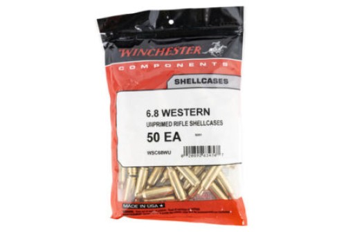 WINCHESTER AMMO 6.8 Western 50rd Standard Unprimed Brass Shellcases (WSC68WU)