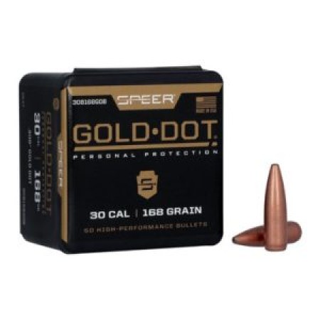 Speer 308168Gd Gold Dot  30 Cal .308 168 GR Gold Dot Soft Point 50 Per Box