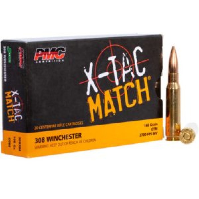 PMC X-TAC Match .308 Winchester Rifle Ammo - 168 Grain