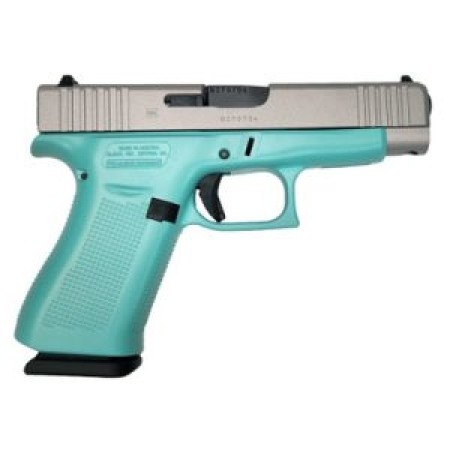 GLOCK G48 9mm 4.17in 10rd Crushed Silver/Robin's Egg Blue IVS Exclusive Semi-Auto Pistol (PA4850204-REBCS)