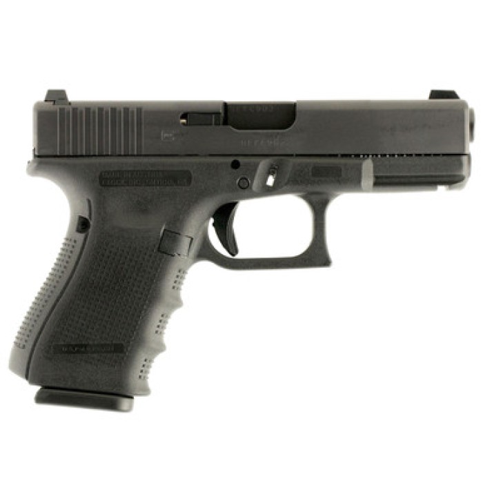 GLOCK G19 Gen4 9mm 4in 10Rd Glock Night Sights Pistol (PG1950701)