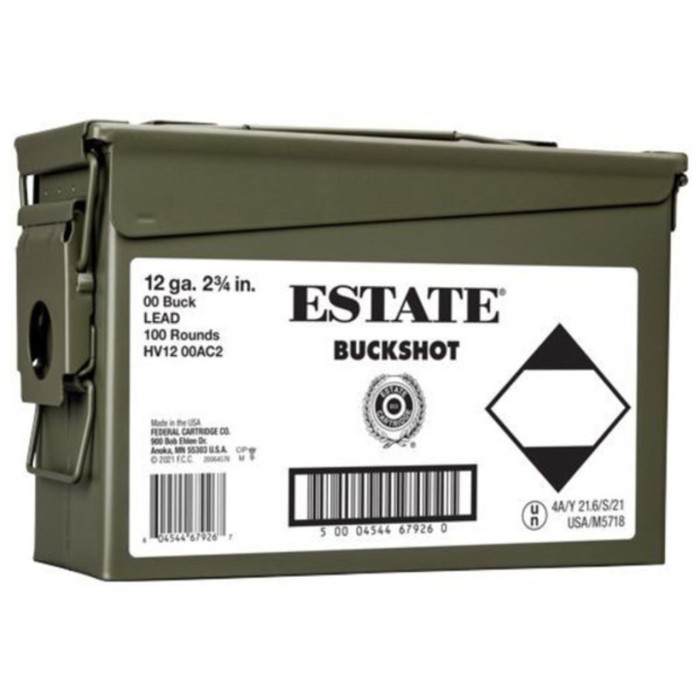 Federal Estate Buckshot 12 Gauge 9 Pellet 00 Buck 100-Rounds