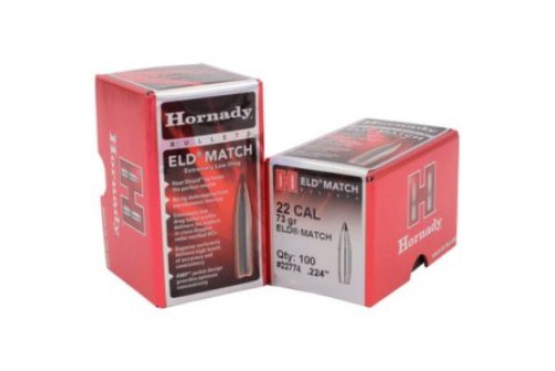 Hornady ELD Match .22/.224 Cal 73gr Bullets w/1:8