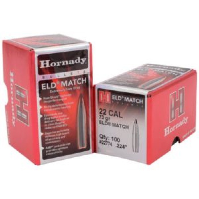 Hornady ELD Match .22/.224 Cal 73gr Bullets w/1:8