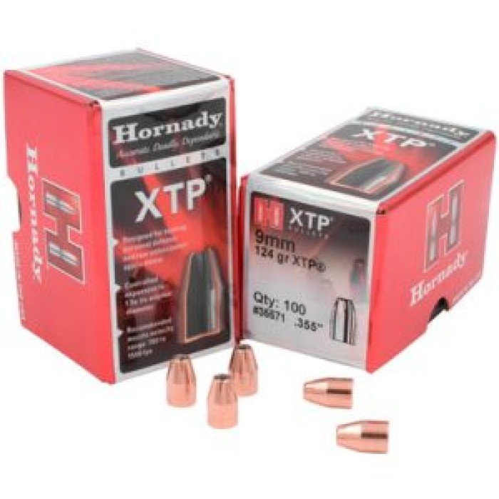 Hornady XTP 9mm/.355 Cal 124gr Bullets (100/Box) 35571