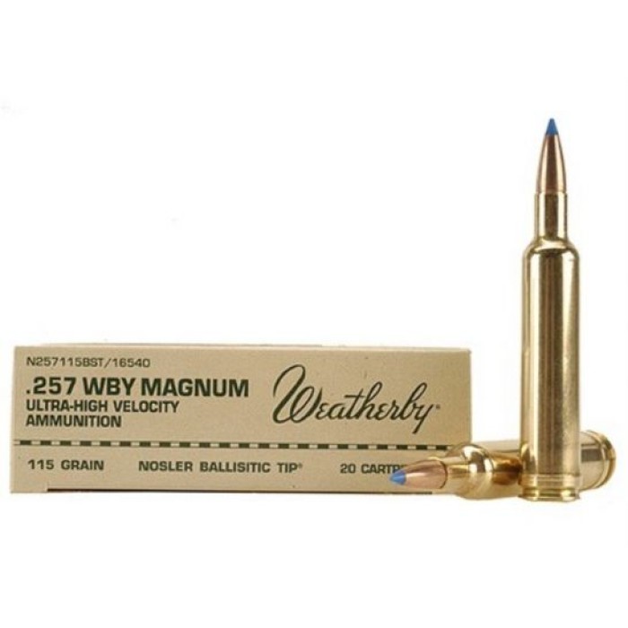 Weatherby Select Plus 257 Weatherby Mag 115 grain Ballistic Tip Rifle Ammo, 20/Box - N257115BST