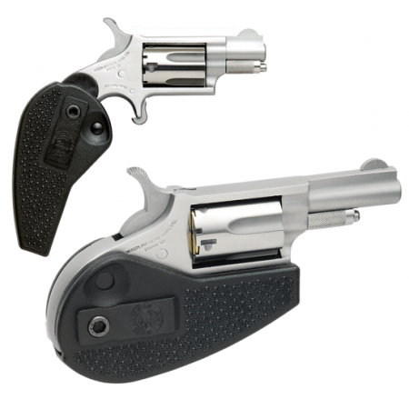 North American Arms MSCHG Mini-Revolver 22 LR,22 Mag 5rd 1.13" Overall Stainless Steel with Black Synthetic Holster Grip