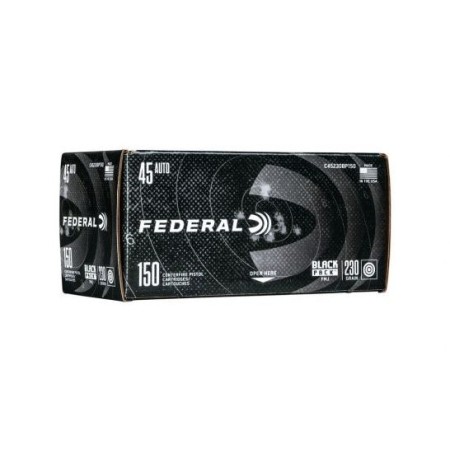 Federal Black Pack .45 ACP 230gr FMJ 150 rounds - Brass Casing