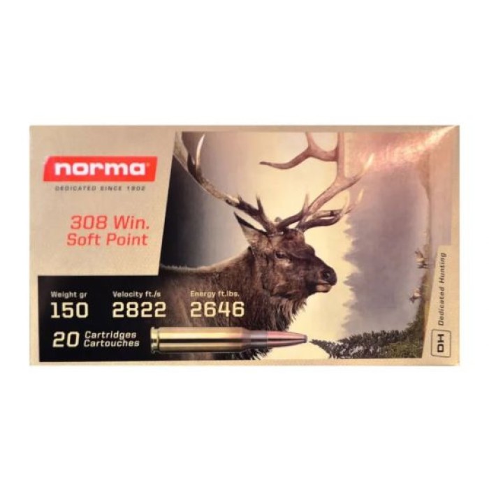 Norma Softpoint .308 Win Norma 150gr Centerfire Rifle Ammo (20/box) 2422029