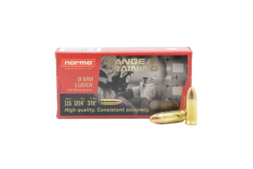 Norma Range & Training FMJ 9mm Luger 115gr Pistol Ammo (50/box) 620240050