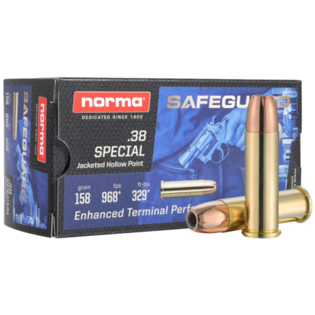 Norma Safeguard .38 Special Ammo 158 Grain JHP 50 rds - 610740050