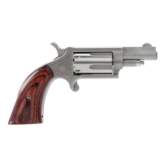 North American Arms 1.125" Boot Grip 22 Magnum Revolver, Stainless - 22MSGBG