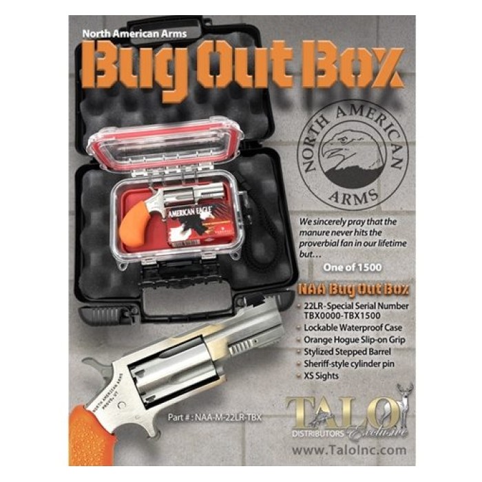 North American Arms 22Lr 2" Bug Out Box SS XS Sght NONAA-M-22LR-TBX 744253002908