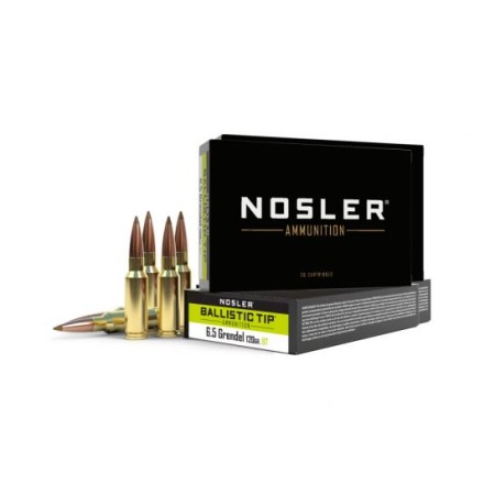 Nosler Ballistic Tip Rifle Ammunition 6.5mm Grendel 120 gr BT 20/ct