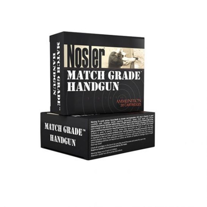 Nosler Match Grade 9mm Luger 124 grain Jacketed Hollow Point Handgun Ammo, 20/Box - 51286