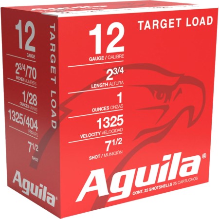 Aguila Ammunition 12GA 2 3/4in HV SPT 7.5 Brass Case Shotgun Ammo, 25RD, AGUI1CHB1285