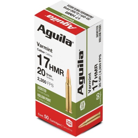 Aguila Target & Range 17 HMR 20gr Jacketed Hollow Point 50 round box