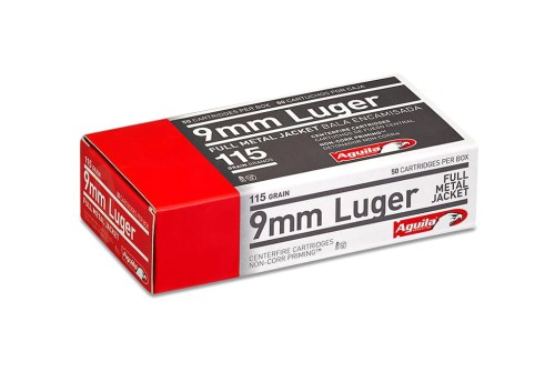 Aguila Ammunition Handgun Ammo 9mm Luger 115 gr FMJ 1150 fps 1000/ct Case, 1E097704C