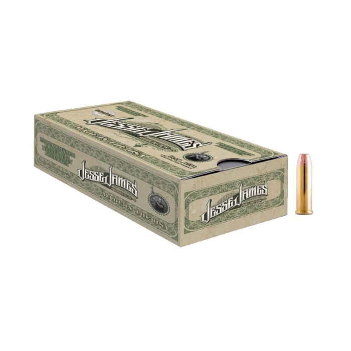 Ammo, Inc. Jesse James .38 Special 125 Grain Full Metal Jacket Brass Cased Pistol Ammo, 50 Rounds, 38125TMC