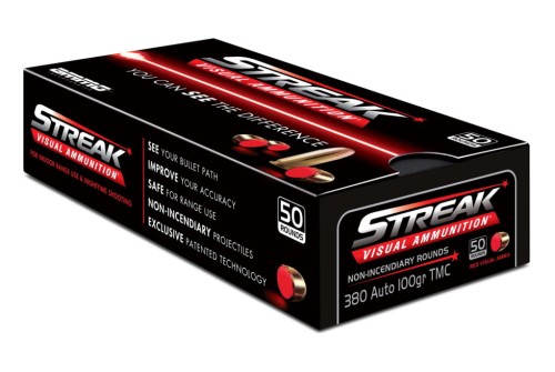 380 Auto - 100 Grain TMJ Non-Incendiary Visual Tracer - Ammo Inc. Streak - 1000 Rounds