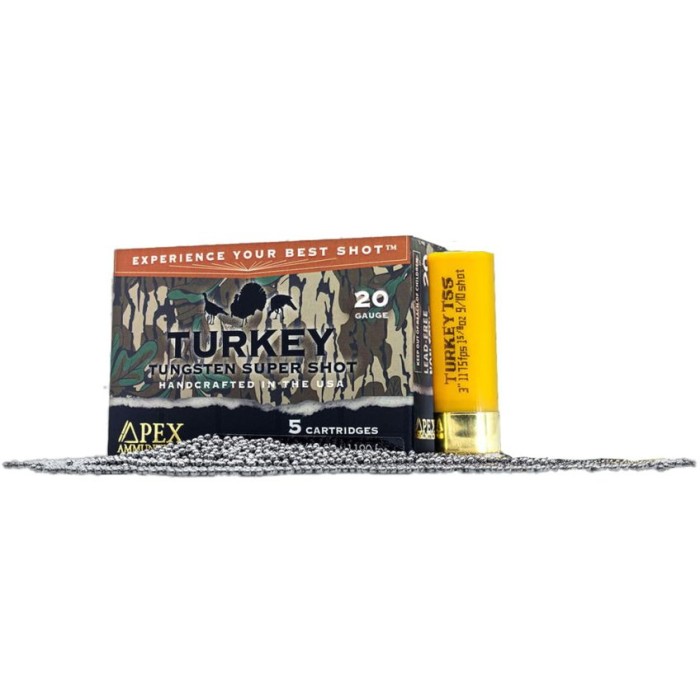 Apex Turkey TSS Greenleaf Shotgun Ammo 20 ga. 3 in. 1-5/8 oz. #9/10 shot 5