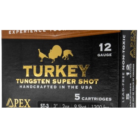 Apex Turkey Tss Shotgun Ammo 12 Ga. 3 In. 2Oz #9 Shot 5 RD ST3-9