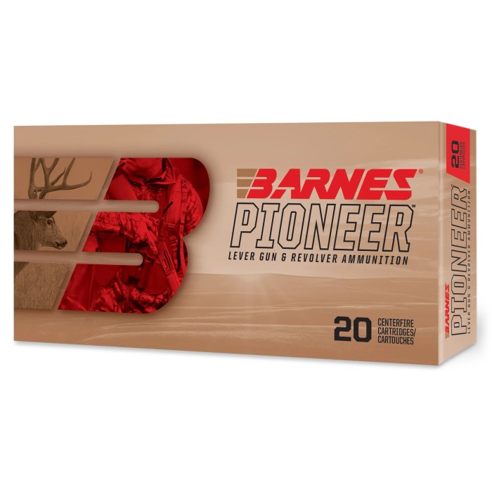 Barnes .45-70 Government 400 Grain Jacketed Soft Point Brass Cased Rifle Ammo, 20 Rounds, 32138