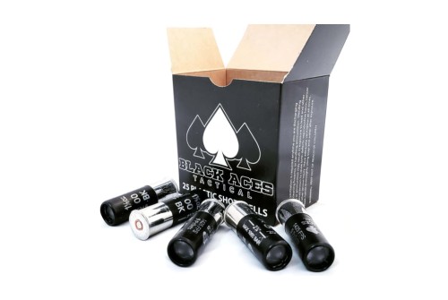 Black Aces Tactical 12 Gauge, #00 Buck, 9 Pellet, 2 3/4in, 1425 ft/s, Zink Coated Steel, Centerfire Shotgun Buckshot Ammo, 25 Rounds, BAT-00-1425