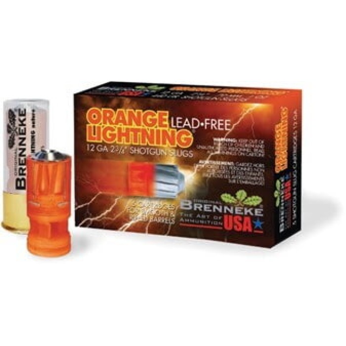 Brenneke Orange Lightning 12 GA 2/3oz Slug 5-Rounds 2.75