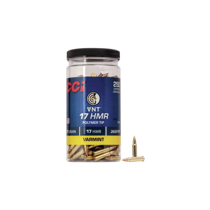 CCI Ammunition VNT .17 Hornady Magnum Rimfire 17 grain VNT Rimfire Ammo, 250 Rounds, 958CC