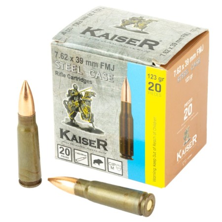 Century Arms Kaiser 7.62x39mm, 123gr FMJ Steel Case, 20rd Box