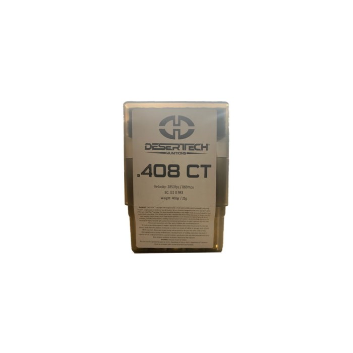 Desert Tech DTM .408 CheyTac 400gr Ammunition Box of 10rds DTM-408400-BX