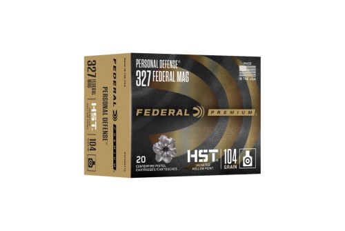 Federal Premium 327 Federal Mag HST Jacketed Hollow Point Brass Cased Pistol Ammunition, 20 Rounds, P327HST1S