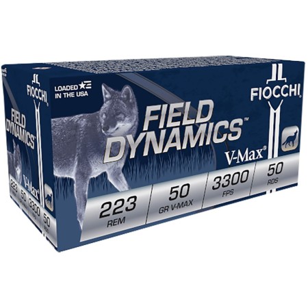 Field Dynamics V-Max 50 gr 223 Remington Rifle Ammo - 20 Round Box