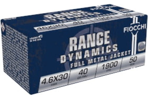 Fiocchi Range Dynamics 4.6X30MM H&K, 40gr, JHP [MPN: 46EXC] - 1000 rounds