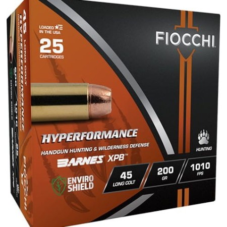 Fiocchi Hyperformance Hunt .45 Long Colt 200 gr XPB 25rds Handgun Ammo for Reliable Hunting and Target Shooting - 45LCBA