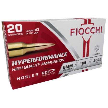 Hyperformance Match RDF 105 gr 6mm Creedmoor Rifle Ammo - 20 Round Box