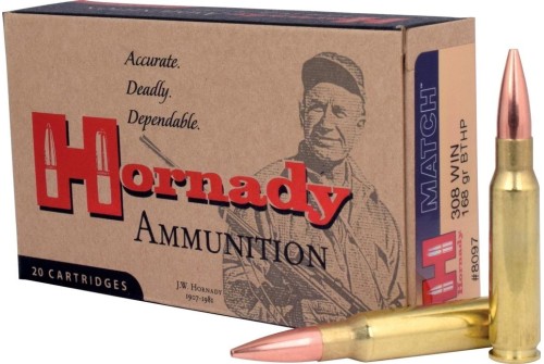 Hornady .308 Win 168 gr BTHP 50rds