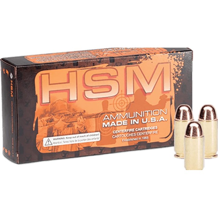 HSM Training Handgun Ammunition 38 Special Plated Flat Point 125 gr. 50 rd. HSM-38-20R-N