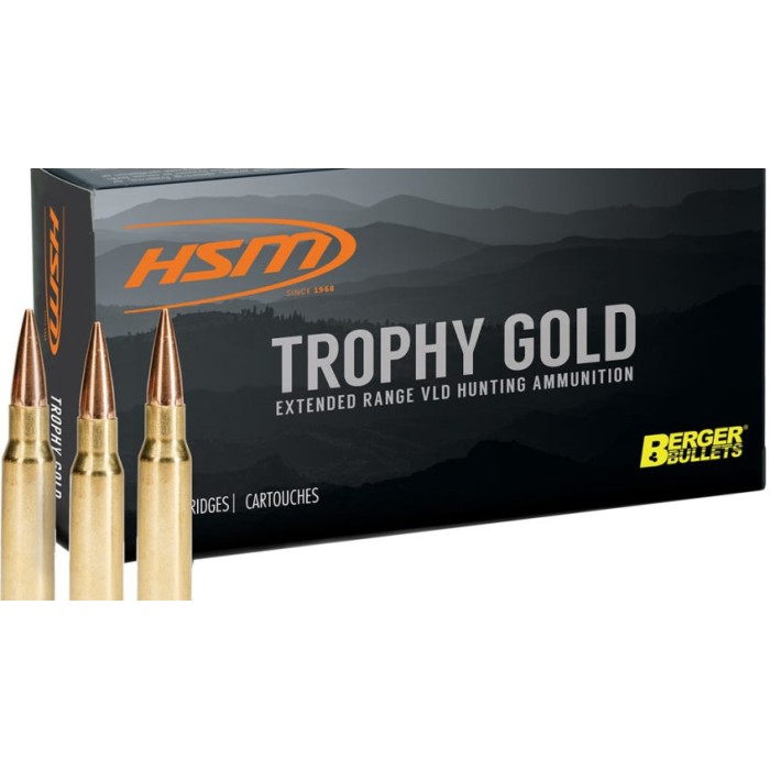 Hsm Trophy Gold Rifle Ammunition 338 Win. Mag. Berger 250 Gr. 20 Rd. BER-338WM250OTM