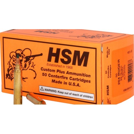 Hsm Varmint Rifle Ammunition 204 Ruger Blitzking 39 Gr. 20 Rd. HSM-204R-4-N