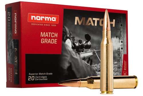 Norma Golden Target .338 LAPUA MAG 250 Grain Boat Tail Hollow Point Brass Cased Rifle Ammo, 20 Rounds, 10185442