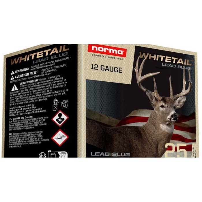 Norma Whitetail Lead Slug 12 Gauge 1oz 2.75