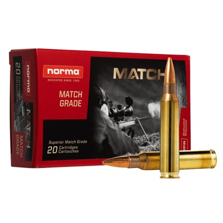 Norma Golden Target .223 REM 77 Grain Boat Tail Hollow Point Brass Cased Rifle Ammo, 20 Rounds, 2423552