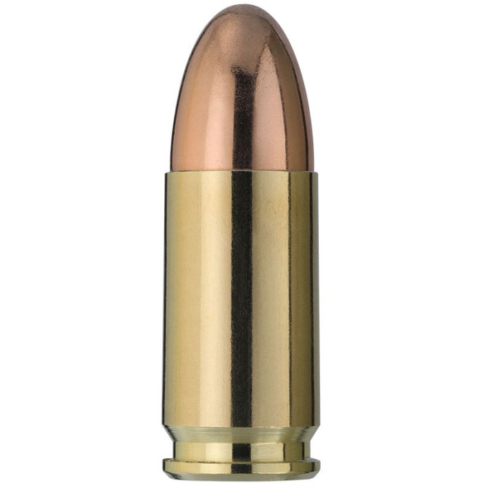 Norma Range and Training 9 mm 115 Grain Full Metal Jacket Brass Cased Pistol Ammo, 50 Rounds, 801909410