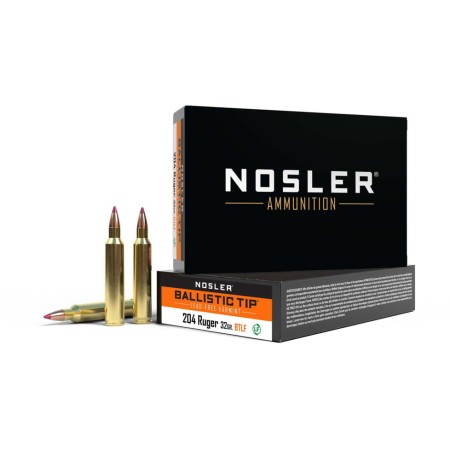 Nosler 204 Ruger, Ballistic Tip , 32 grain, Brass Cased, 20 Rounds, 61040