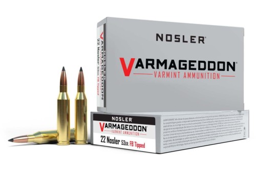 Nosler .22 Nosler, Flat Base Tipped , 53 grain, Brass Cased, 20 Rounds, 65177