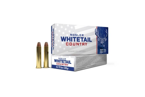 Nosler Whitetail Country Rifle Ammo 45-70 Govt 300 gr. SW 20 rd. - Brass Casing