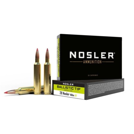 Nosler 28 Ballistic Tip 160gr Ammunition 20-Rounds