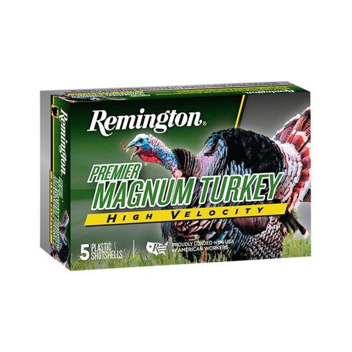 Remington 20 Gauge Premier High-Velocity Magnum Turkey 3in 1 1/8oz Shotgun Ammunition, 5 Rounds, 20119